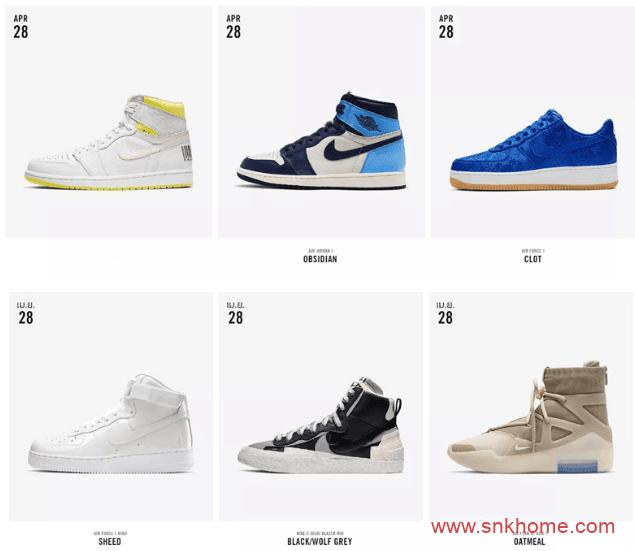 AJ1黑曜石高帮, sacai x Nike, SNKRS正品补货, 火星鞋3.0