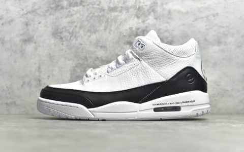 AJ3藤原浩联名白黑纯原版本 Fragment Design x Air Jordan 3 正品AJ3藤原浩闪电 货号：DA3595-100