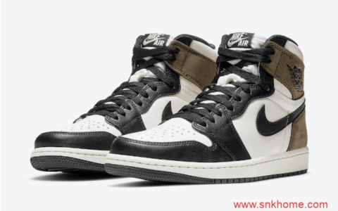 AJ1小倒钩高帮即将发售 Air Jordan 1 High OG “Dark Mocha” AJ1摩卡黑棕高帮官图释出 货号：555088-105