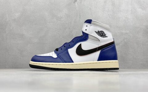 AJ1白蓝高帮莆田纯原版本AJ1 White Deep Royal Blue”AJ1皇家蓝发售日期货号DZ5485-100