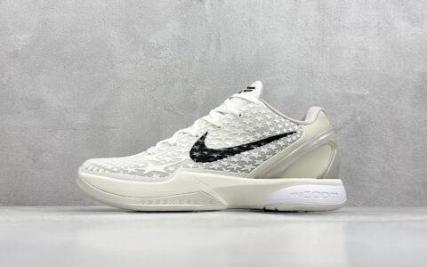 灭世纯原版本耐克科比6蛇鳞米白色Nike Zoom Kobe 6耐克科比球鞋复刻货号FQ3546-100